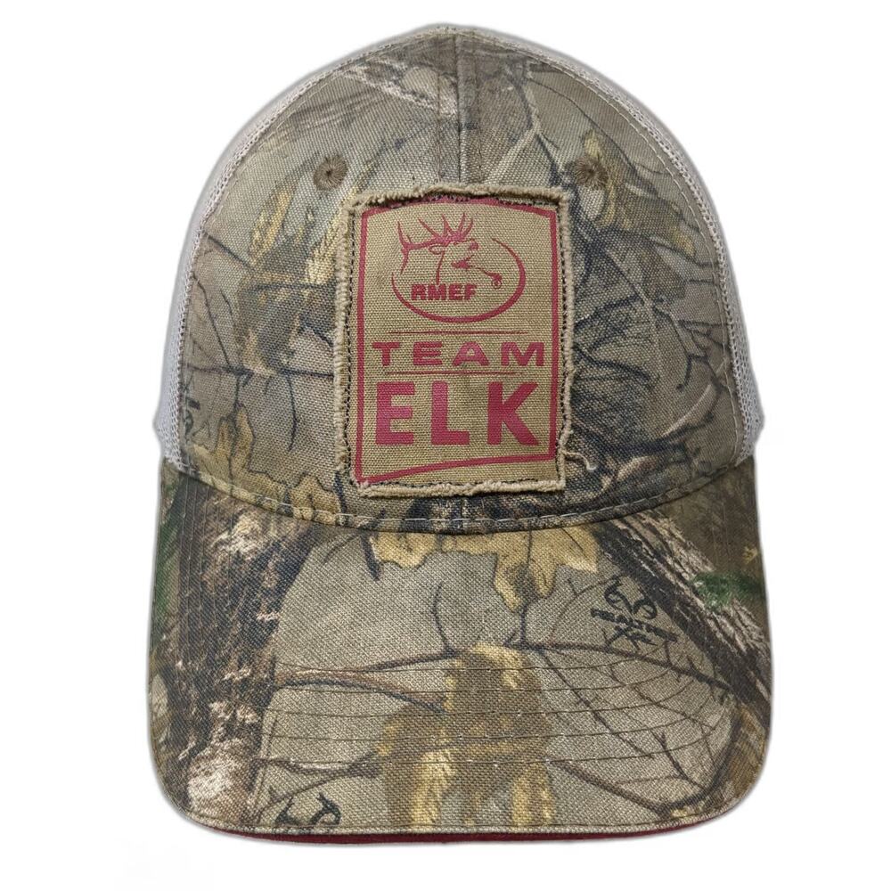Outdoor Cap Baseball Brown One Size Mesh Back Realtree Camo RMEF Team Elk Hat